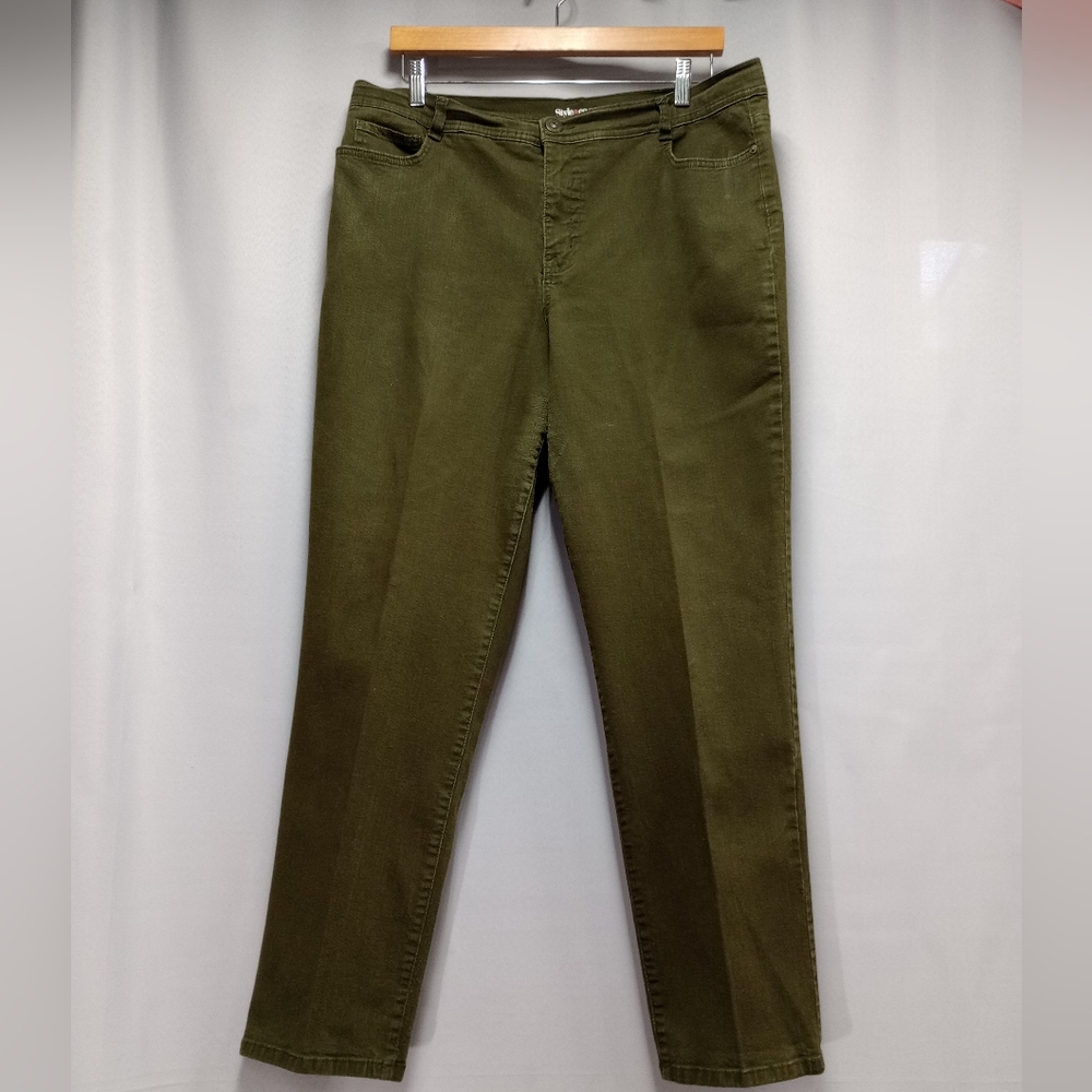 Style & Co. Olive Green Slim Leg Jeans